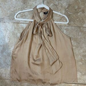 Silky golden dress top